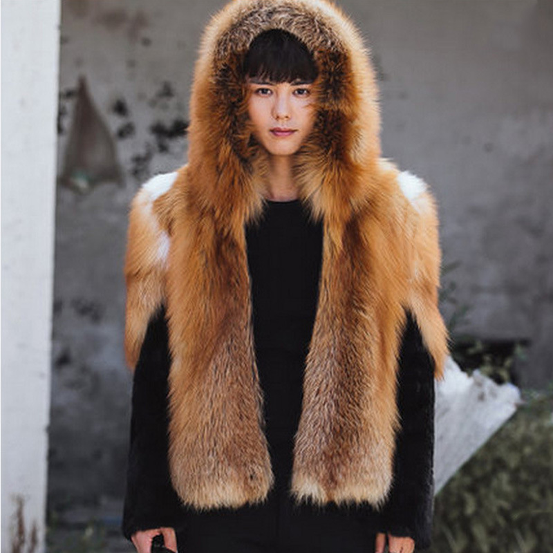 Leather Work Jacket With Hood - 2026 Men Faux Fur Fox Coats
