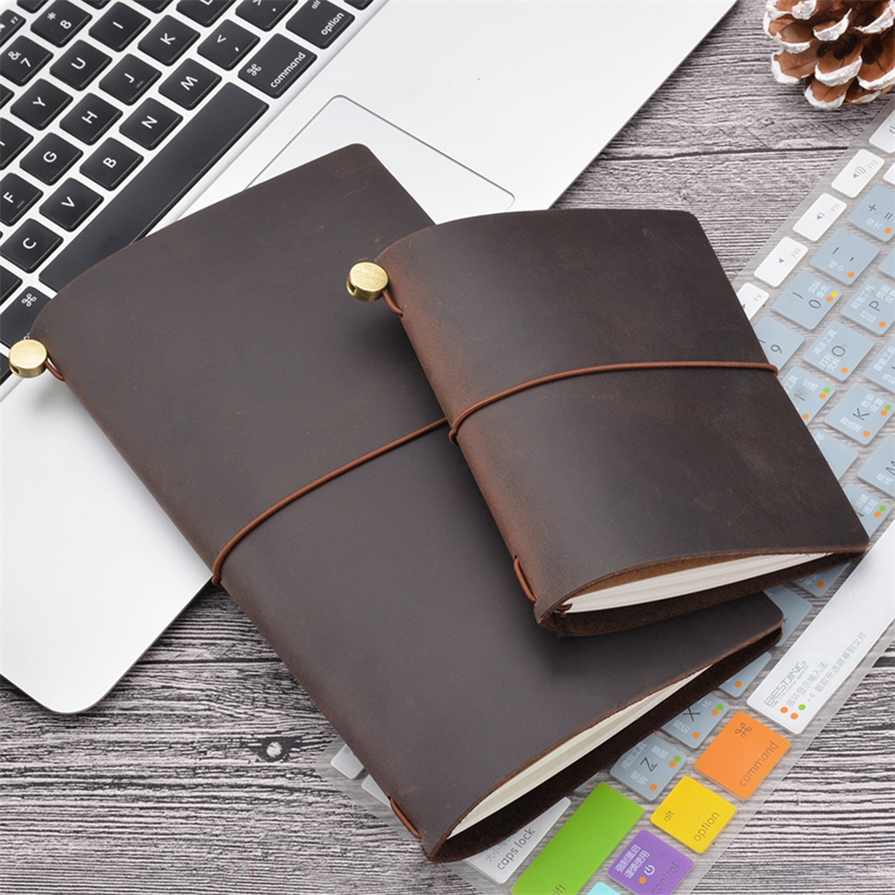 Leather Work Notepad - Genuine Leather Traveler Notebook DIY Journal