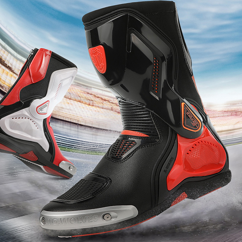 Leatherwork Clamp - Men's Motorcycle Boots High Top Windproof,