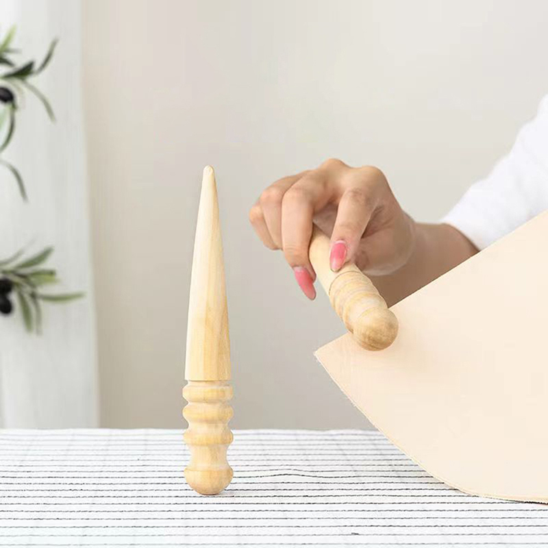 Leatherwork Tool Kit - 1PC Wood Leather Solid Wood Round