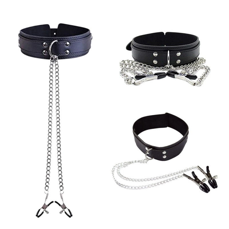 Punk Leather Neck Choker Colla - Leatherwork Clamp 评论和价格