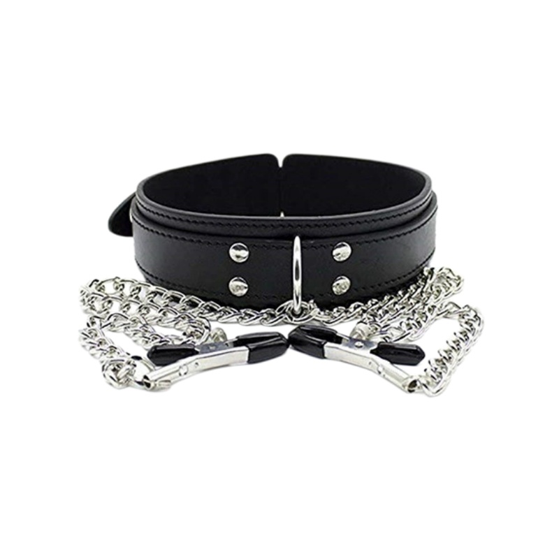 Punk Leather Neck Choker Colla - Leatherwork Clamp 评论和价格