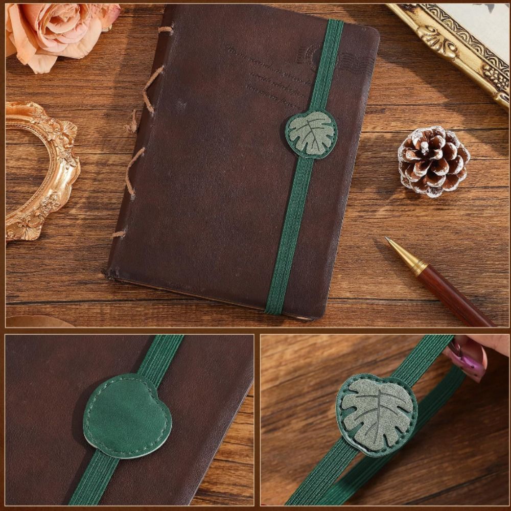 Vintage Elastic Bands Leather  - Leather Work Notepad 评论和价格