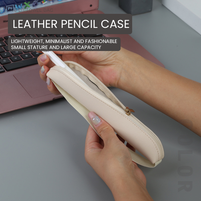 Pu Leather Pen Holder Zippered - Leather Work Notepad 评论和价格