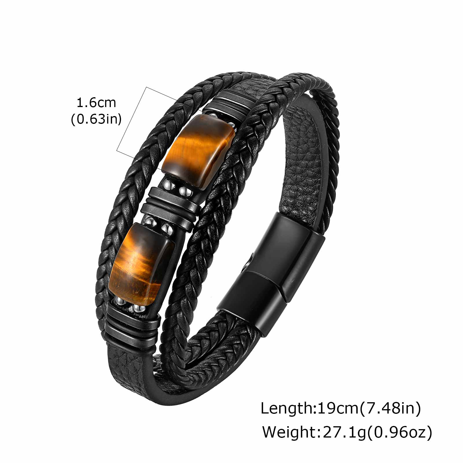 Men Braided Leather Bangle Tig - Leatherwork Logo 评论和价格