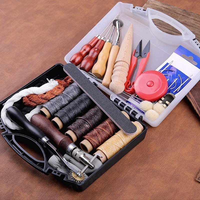 DIY Leather Craft Hand Sewing  - Leatherwork Tool Kit 评论和价格