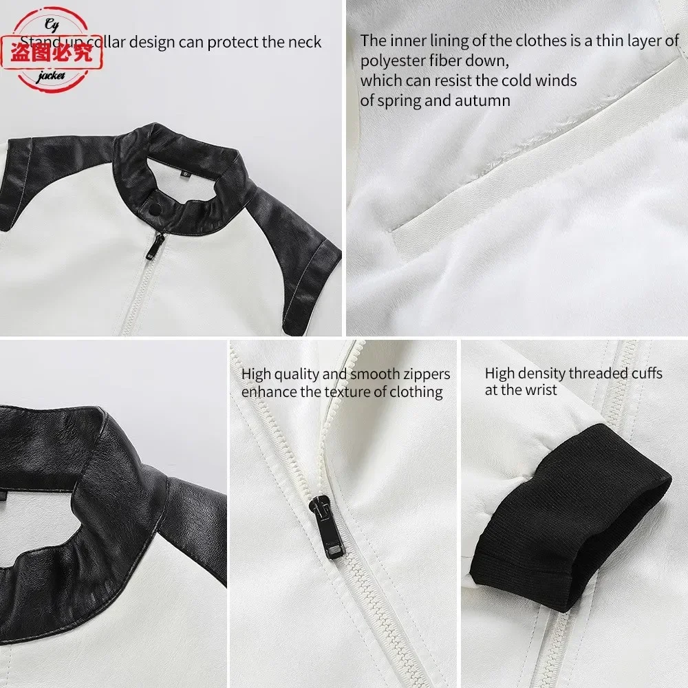 Ready to Race logo printed off - Leather Work Jacket With Hood 评论和价格
