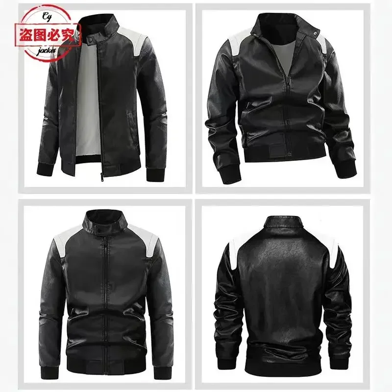 Ready to Race logo printed off - Leather Work Jacket With Hood 评论和价格