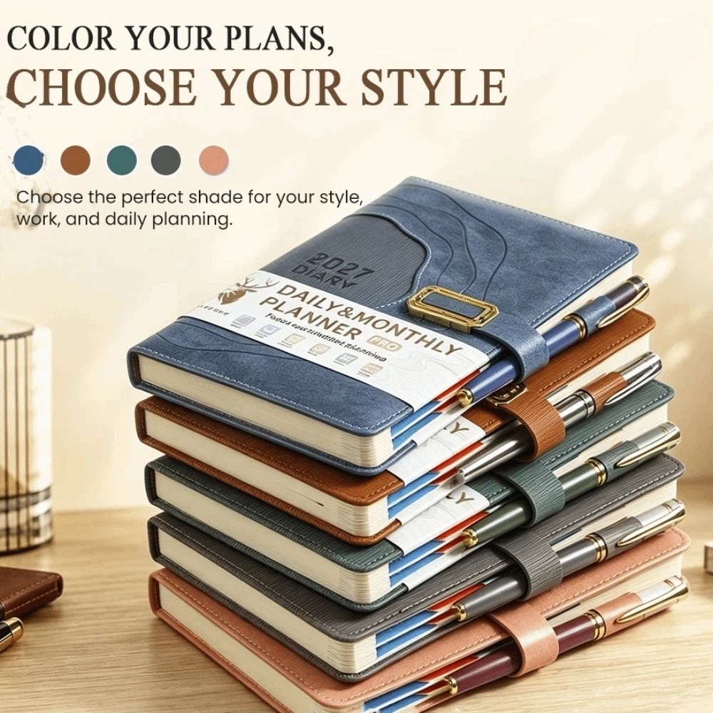 Thickened 2027 Schedule Notepa - Leather Work Notepad 评论和价格