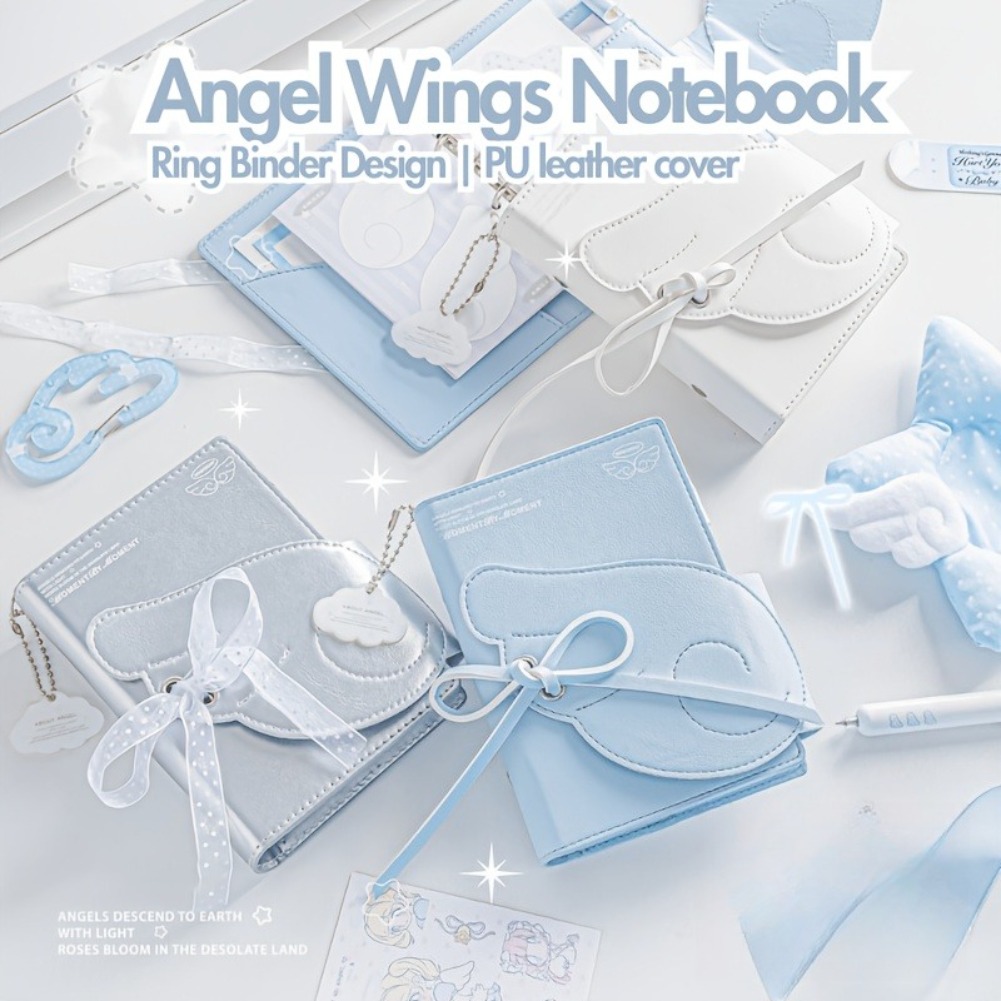 Kawaii Angel Wings Notebook A7 - Leather Work Notepad 评论和价格