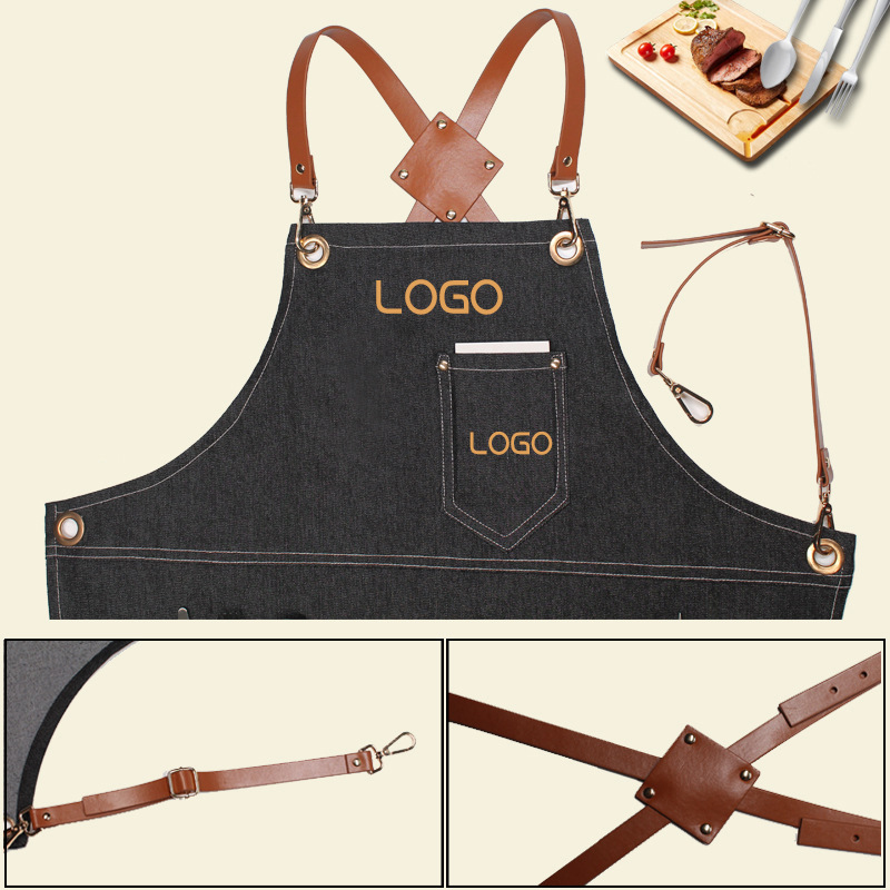 Floral PU Leather Straps Denim - Leatherwork Logo 评论和价格