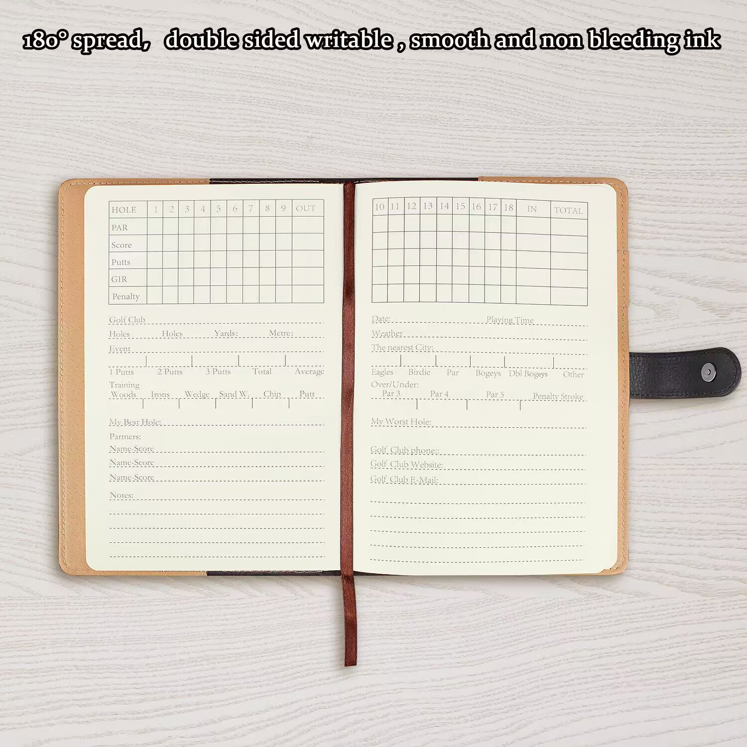 Black Leather Golf Scorecard H - Leather Work Notepad 评论和价格