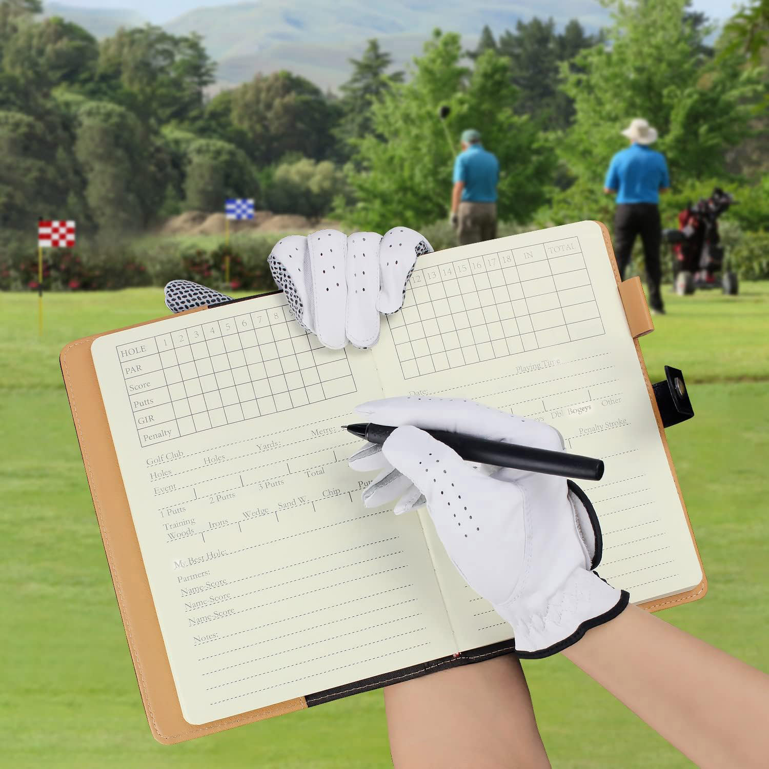 Black Leather Golf Scorecard H - Leather Work Notepad 评论和价格