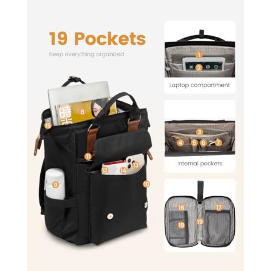 Laptop Backpack for Women, Tea - Leather Works 评论和价格